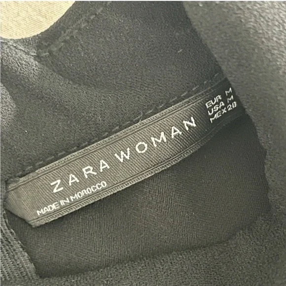 Zara Black Mini Shift Choker Neck Dress, Sort Sleeves, Medium - Picture 6 of 9